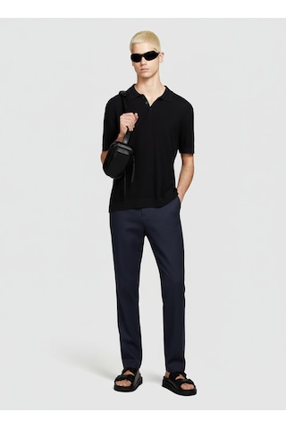 Sisley %100 Keten Slim Comfort Fit Pantolon Erkek Lacivert Pantolon - 324p4aghsf049