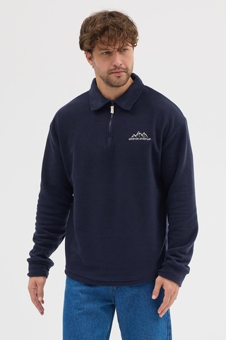 Polostate Erkek Tüylenme Yapmayan Soğuk Geçirmez Sweatshirt Lacivert Lacivert
