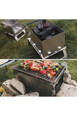 Tongxida Stainless Steel Çıkabilir Kamp Mangalı, Hafif Taşınabilir, 3-5 Kişilik, Kolay Temizlenebilen, Outdoor Piknik İçin Ağı Çok Renkli