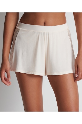 Aubade Lazy Days Shorty Modal Ve Ipek Karışımı Dantelli Şort Külot Beyaz