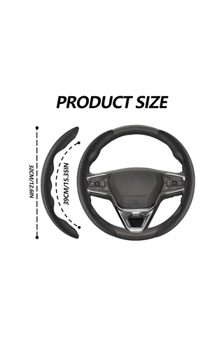 Yaleker Karbons Fiberli Evrensel Direksiyon Koruması - Kayma Engeli Bölümlü Tasarım, 2 Adet Siyah, Araç İç Döşeme Aksesuarı Siyah