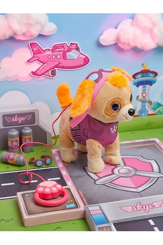 Paw Patrol Köpek Yürüyen, Havlayan Müzikli Tasmalı Kumandalı Peluş Oyuncak Paw Patrol Peluş Köpek, Paw Petrol Oyuncak Pembe