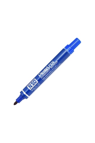 Pentel N50 Permanent Markör Metal Gövde Yuvarlak Uç Mavi