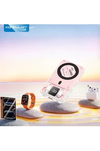 Konfulon M25w 10.000 Mah 20w Pd Magsafe Powerbank - Pembe Çok Renkli