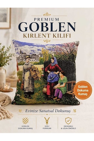 Goblen Dokuma Kadınlar Çit Desen Kırlent Kılıf Çok Renkli