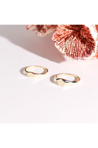 14K Altın Şövalye Yüzük (Kişiselleştir) Beşgen 0,4 Cm 552977818