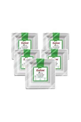 Kafem Ekolojik Kare Tabak 20 Cm 25 Li X 20 Paket Koli