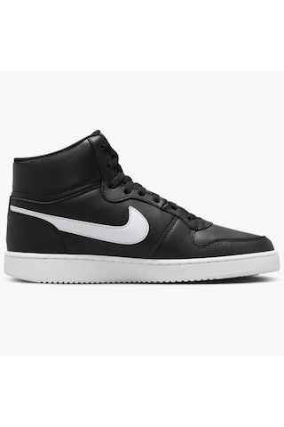 Nike Ebernon Mid Triple Leather Erkek Sneaker Hakiki Deri Bilekli Spor Ayakkabı Siyah