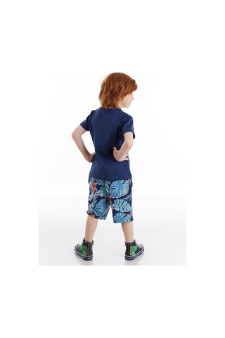 Denokids Surfer Croco Erkek Çocuk Şort Takım Çok Renkli