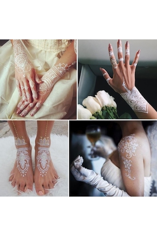 Enhavalı Beyaz Kına Gelin Dövmesi Model5