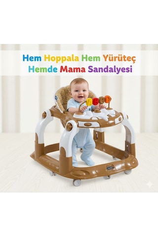 Kornalı Oyuncaklı Mama Tablalı Zıp Zıp Hoppala Yürüteç & Örümcek & İlk Adım