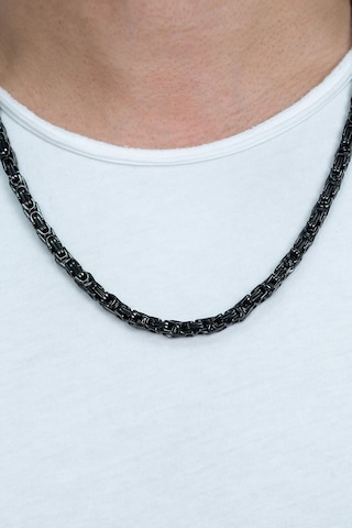 Siyah Kral Erkek Çelik Zincir Kolye 5 Mm 55 Cm Ck11 Siyah