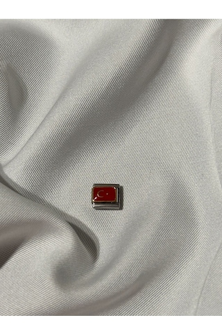 Paslanmaz Çelik Türk Bayrağı Charm Kırmızı