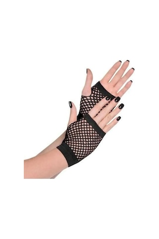 Tezzgelsin Gothic Fileli Kısa Eldiven Kolluk Siyah