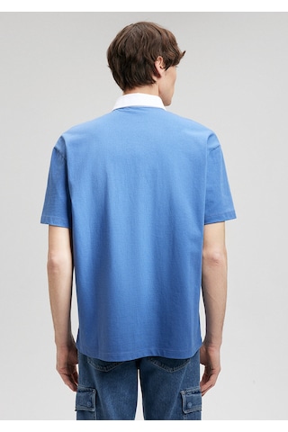 Baskılı Polo Tişört Loose Fit / Bol Rahat Kesim 0612049-70872 Mavi-70872