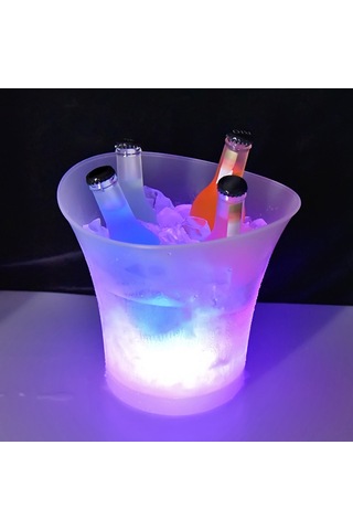 Neevoyu 5l Hacimli Led Renk Değiştiren Işıklı Buzluk - Ergonomik Kavisli Tasarım, Ip65 Su Geçirmez, Taşınabilir, Temizliği Kolay Beyaz