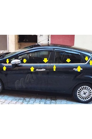 Ford Fiesta Krom Cam Çıtası 2009-2017 8 Parça Paslanmaz Çelik