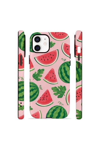 Apple iPhone Uyumlu 11 Vorian Çift Katmanlı Magsafe Kılıf Watermelon Garden Party