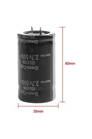 Yunboo 2.7v 500f Otomobil Süper Farad Kondansatörü, 35x60 Boyut, Metal Folyo Malzeme, 5 Adet Paket