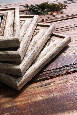 Oscar Stone Decor Çerçeveli Taş Tablo Duvar Dekoru 20x20cm 4'lü Set Deniz Kabuğu Seti Shell 4-4cdd-190