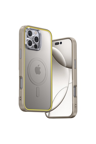 Aohi The Future Apple Uyumlu iPhone 16 Pro Max Kılıfı, Magsafe Telefon Kılıfı, Desert Titanium Rose Gold