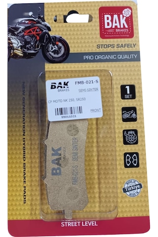 Bak Brakes Fmb-021-s Cf Moto Nk 150 Abs, Nk250 Eski Model Rks Vieste 249 Ön Fren Balatası Yarı Sinter Fmb-021-s