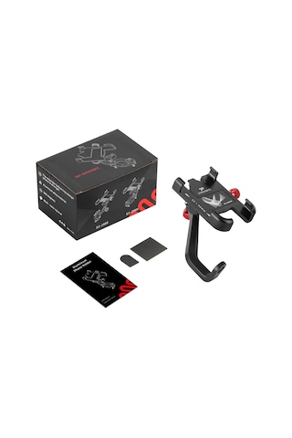 Promend Sjj-297e Dikiz Aynası Modeli Telefon Tutucu Evrensel Alüminyum Alaşımlı Elektrikli Bisiklet Dağı Siyah