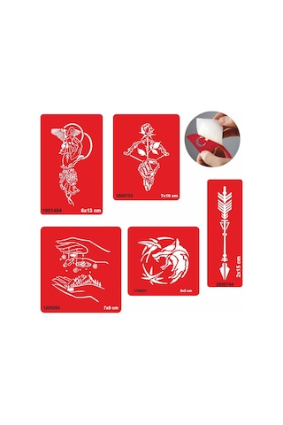 Doğruluk Sembolleri 5 Li Set Geçici Dövme Kına Şablonu