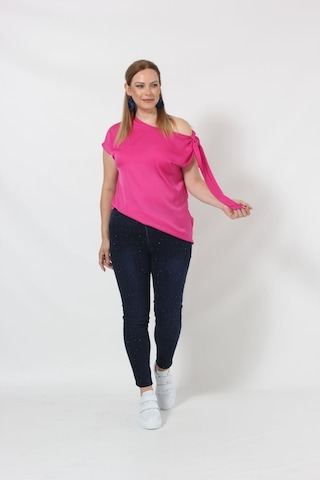 Moda Berray 3250p Pembe Tek Omuz Bağlama Detaylı Bluz 001