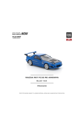 Pop Race 1:64 Mazda Rx-7 Fc3s Re-amemiya Blue Diecast Model Araba