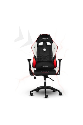 Rio Terletmez Kısmi Derili Kadife Kumaş Kırmızı Siyah Gaming Oyuncu Koltuğu -1 Kırmızı