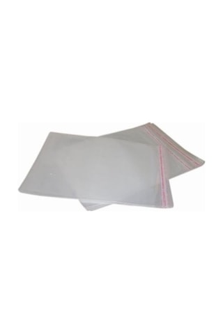CarpCorn ﻿Şeffaf Bantlı Yapışkanlı Jelatin Poşet 13 x 20 + 5 CM - 13 x 25 CM 100 Adet