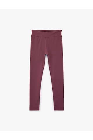 Koton Beli Lastikli Basic Uzun Tayt Mürdüm 7wkg40009ak Mor