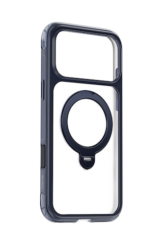 Apple iPhone Uyumlu 17 Pro Max Kılıf Wiwu As-203 Aeroshield Ultra Serisi M-safeli Airbagli Standlı Kapak Lacivert