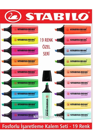 Stabilo Boss Fosforlu Kalem Seti Özel Seri 19 Adet Çok Renkli