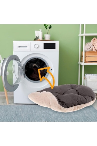 Ferplast Relax 55 Peluş Kedi Ve Mini Irk Köpek Yatağı - Marrone Bej 55cm X 36cm