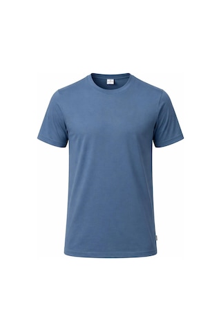 Plus Scorpion T02 Kol Katlama Erkek Slim Fit Basic Tişört Bisiklet Yaka, Düz Kumaş, Yazlık Model İndigo