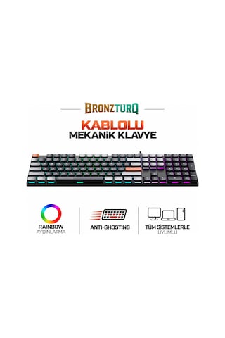 Mk1175 Raınbow Antı-ghostıng Kablolu Mekanik Klavye Model Kodu: Mk1175-sıyah