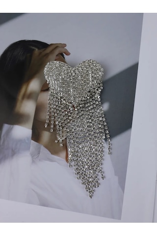 Slubov'u Aksesuar Yaldızlı Kalp Broş 296458810 Gümüş