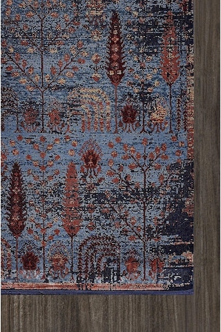 Artemis Halı Bella 06471b Lacivert Terra Bohem Retro Tarz İpek Halı