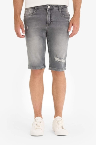 Defacto Slim Fit Dar Kesim Jean Bermuda Şort F4692ax25smnm18 Gri