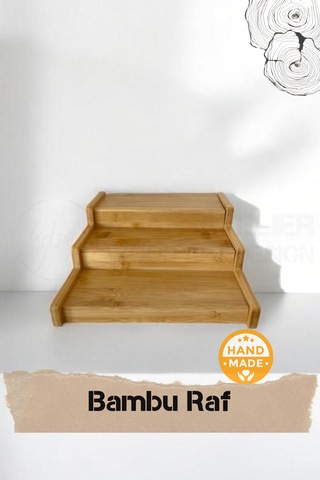 El Yapımı Bambu Katlanabilir Ahşap Raf Ahşap