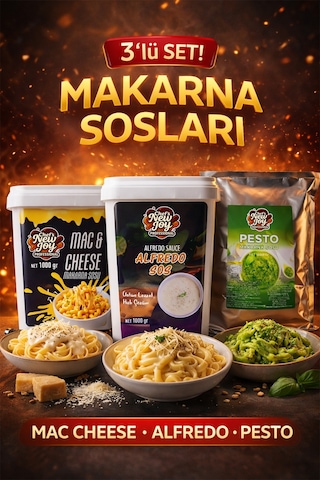 3 Lü Gurme Makarna Sosu Seti - Mac Cheese + Alfredo + Pesto 3 X 1000g