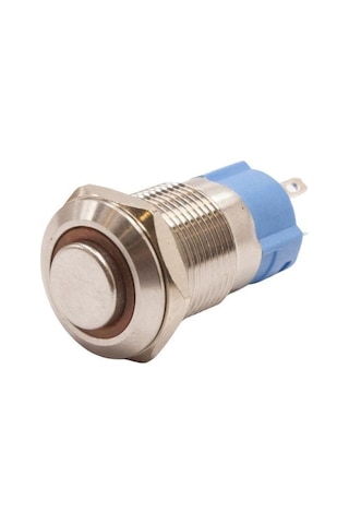 12A-G1Z-E 12Mm Çıkık Anahtarlı Işıklı Metal Buton - Sarı