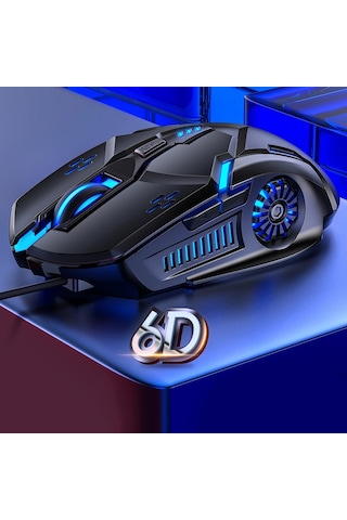 Yındıao G5 3200dpı 4 Modlu Ayarlanabilir 6 Tuşlu Rgb Işık Sessiz Kablolu Oyun Faresi Siyah Diğer