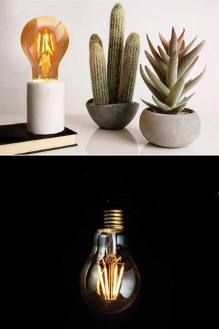 Amber Cam A60 Rustik Led Filament Ampul 4w E27 Gün Işığı Vintage