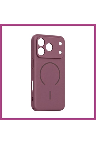 Gees Global İphone 18 Pro Max Uyumlu Mika Pc Magsafe Kapak - Bordo Gbzs