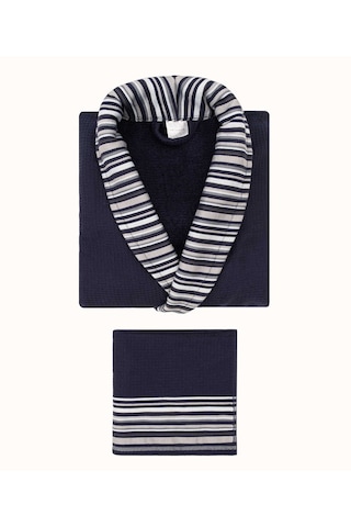 Limira 2'li Set Lacivert Pamuk 1 Bornoz L-xl 1 Çeyiz Havlu 50x90 2236 Lacivert