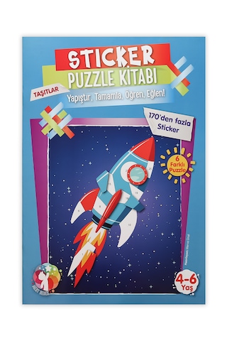 Mert Bebek Sticker Puzzle Kitabı Taşıtlar 4-6 Yaş 170+ Sticker Eğitici Aktivite Kitabı
