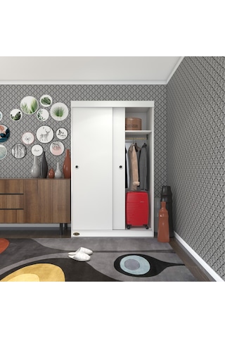 Kenzlife Gardırop Sürgülü Kapaklı Kapılı Karanfil110 Byz Gardolap Dolap